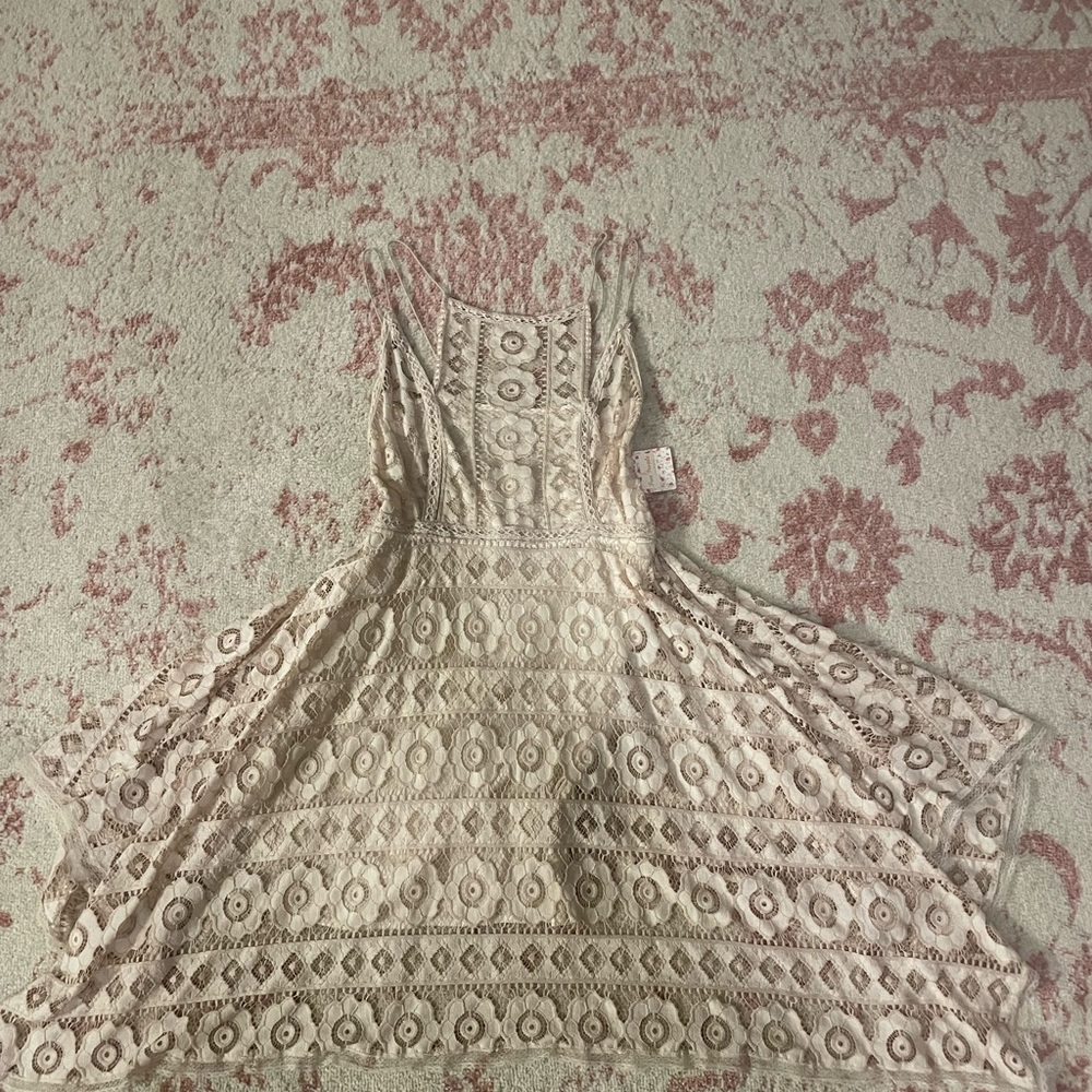 Free People Cream Lace Midi Dress NWT